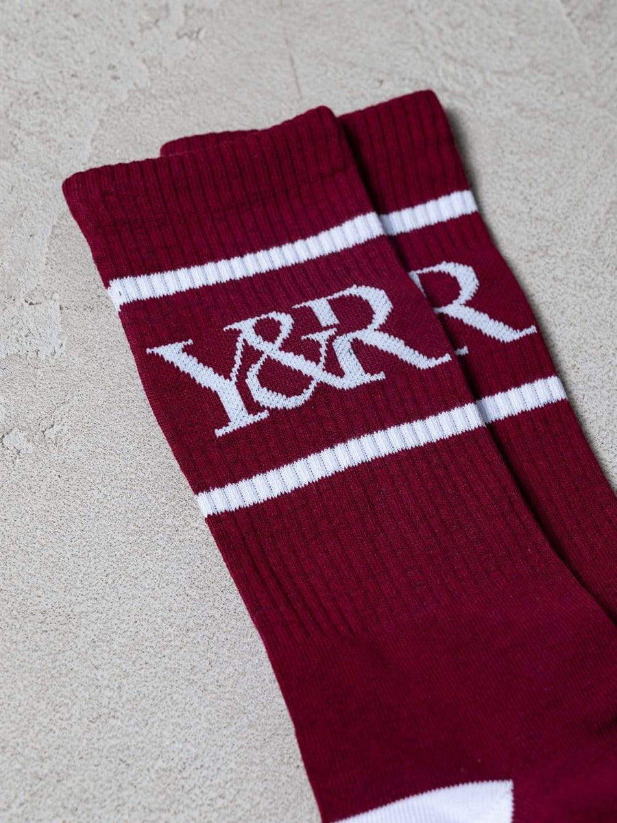 Young and Reckless Mens - Accessories - Socks Trademark Socks - Burgundy OS / BURGUNDY