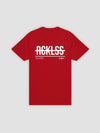 Young & Reckless Mens - Tops - Graphic Tee Strike Thru Tee - Red