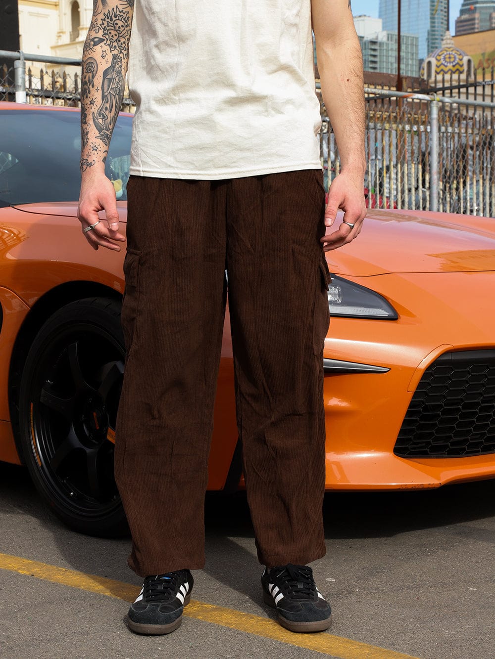 Young and Reckless Mens - Bottoms - Cargos Ridge Corduroy Pant - Brown