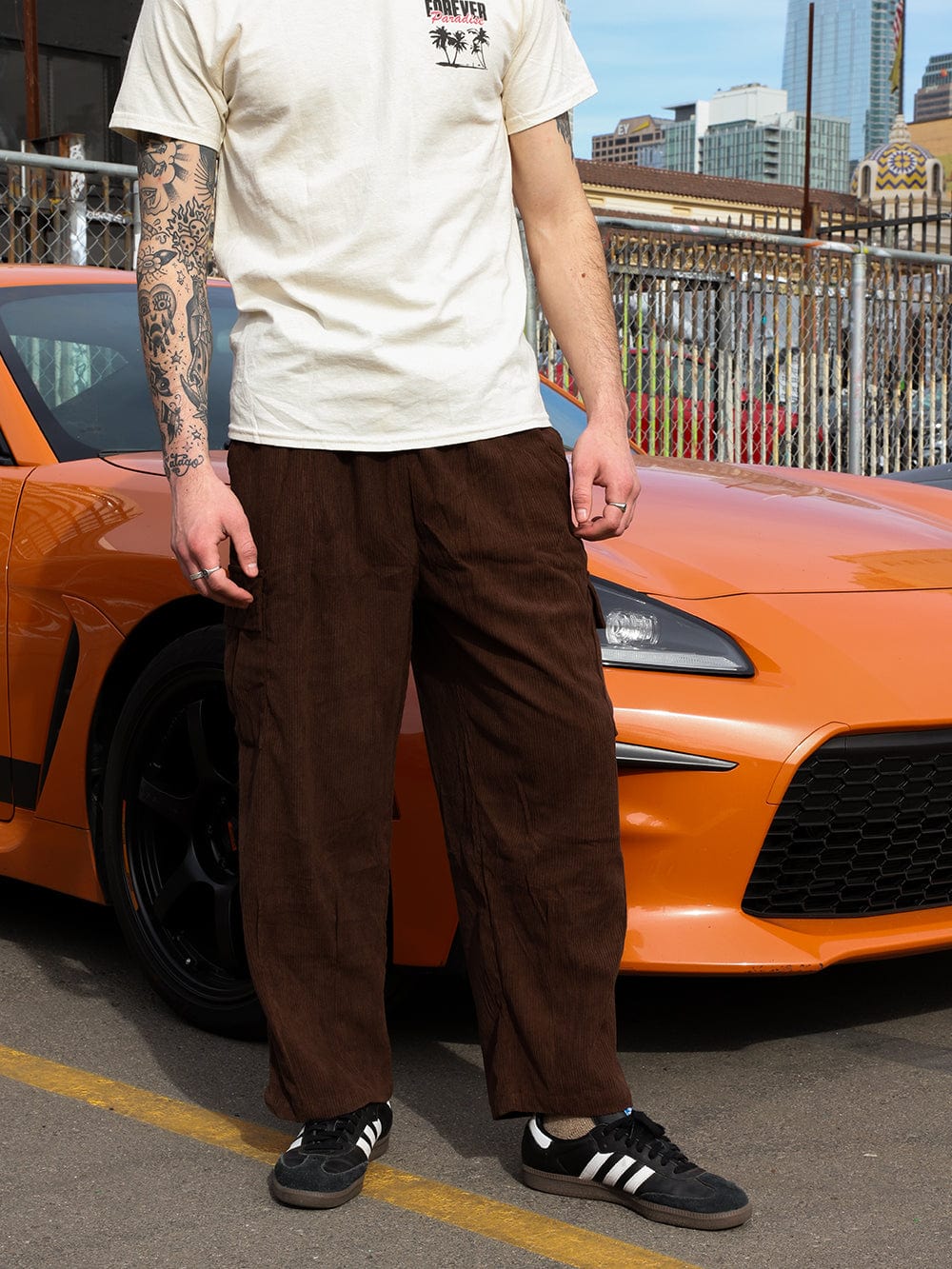 Young and Reckless Mens - Bottoms - Cargos Ridge Corduroy Pant - Brown