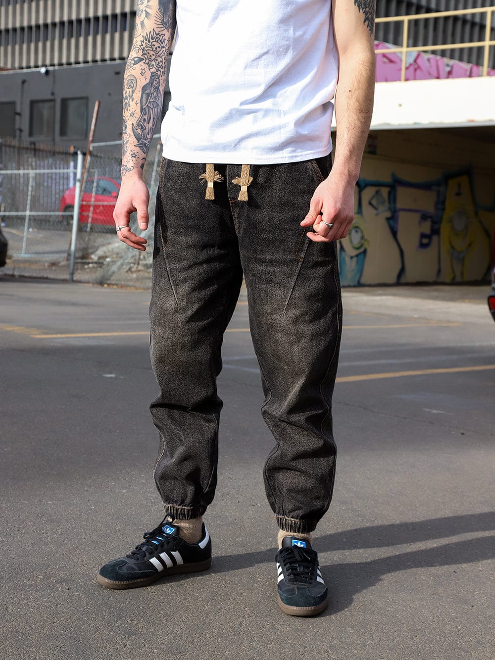 Young and Reckless Mens - Bottoms - Cargos Rogue Denim Jogger - Black