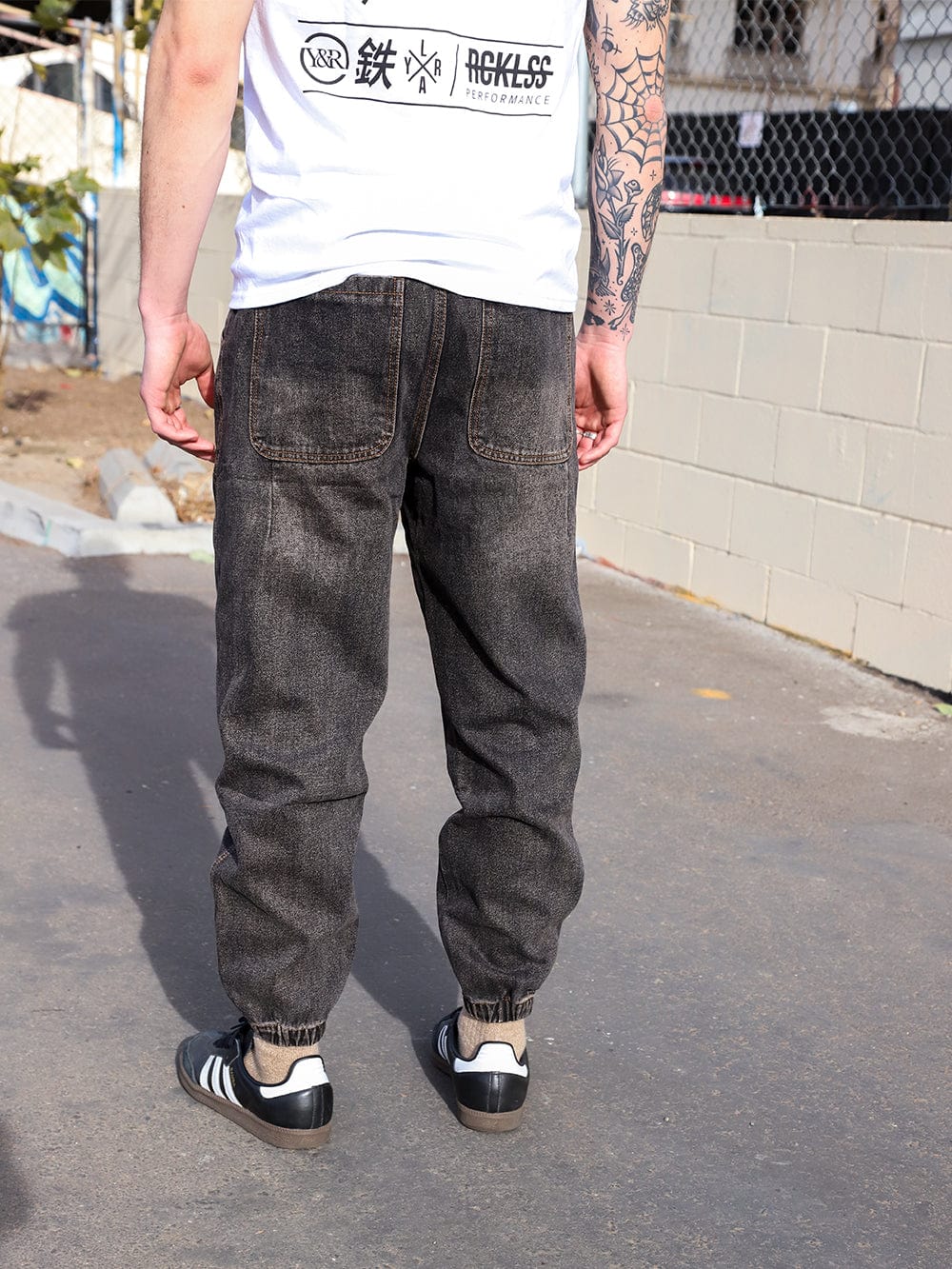 Young and Reckless Mens - Bottoms - Cargos Rogue Denim Jogger - Black