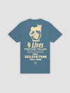 Young and Reckless Mens - Tops - Graphic Tee 9 Lives Tee - Blue