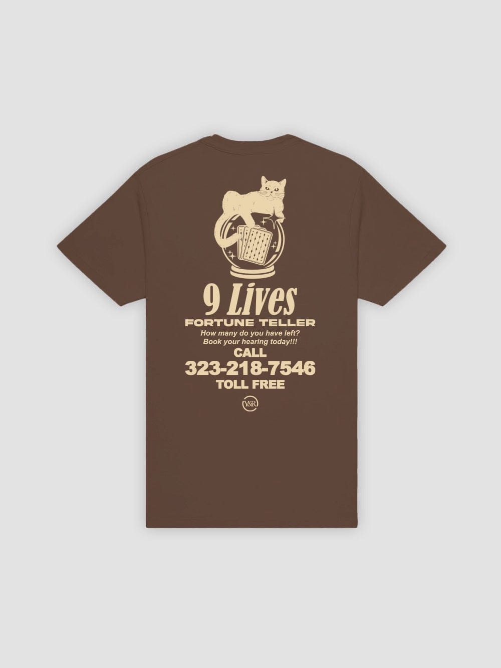 Young and Reckless Mens - Tops - Graphic Tee 9 Lives Tee - Chocolate Brown