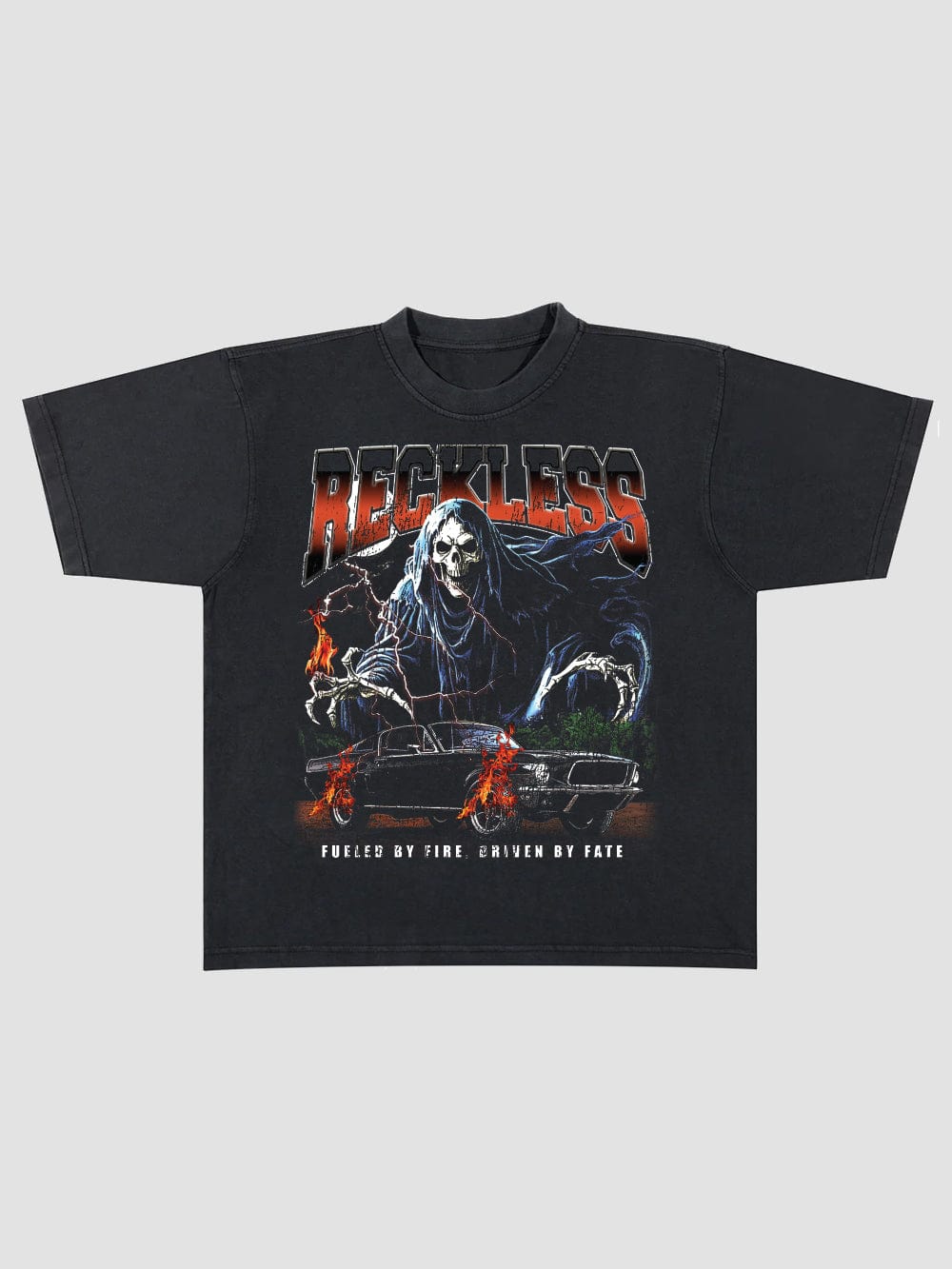 Young and Reckless Mens - Tops - Graphic Tee Burnout Tee - Black