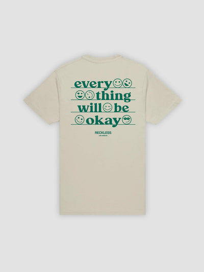 Young and Reckless Mens - Tops - Graphic Tee Everything Will Be Okay Tee - Natural