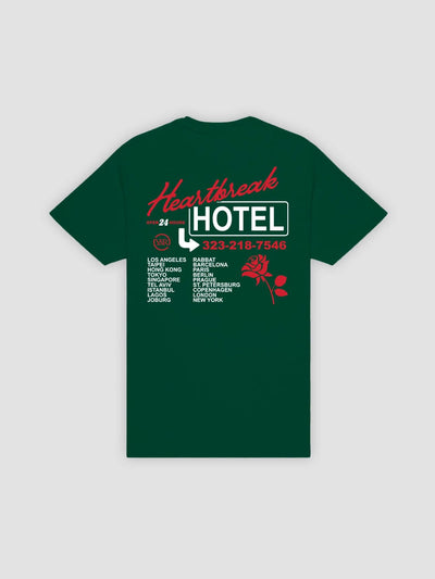 Young and Reckless Mens - Tops - Graphic Tee Heartbreak Hotel Tee - Forest Green