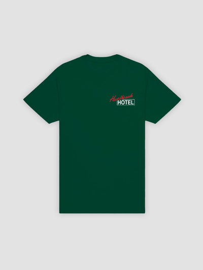 Young and Reckless Mens - Tops - Graphic Tee Heartbreak Hotel Tee - Forest Green