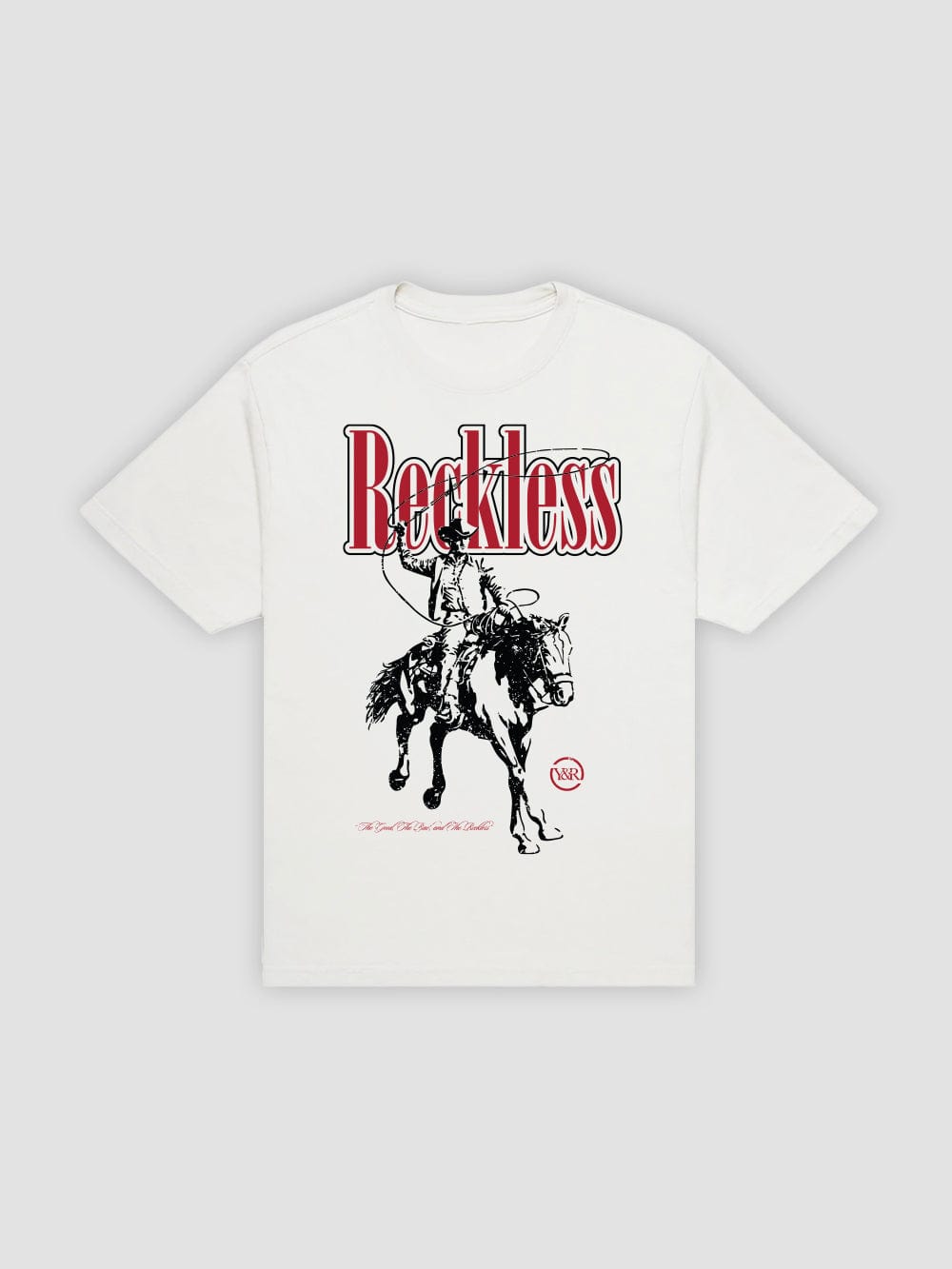 Young and Reckless Mens - Tops - Graphic Tee Lasso Tee - White