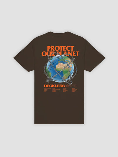Young and Reckless Mens - Tops - Graphic Tee Protect Our Planet Tee - Brown