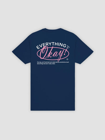 Young and Reckless Mens - Tops - Graphic Tee Stop Worrying Tee - Navy