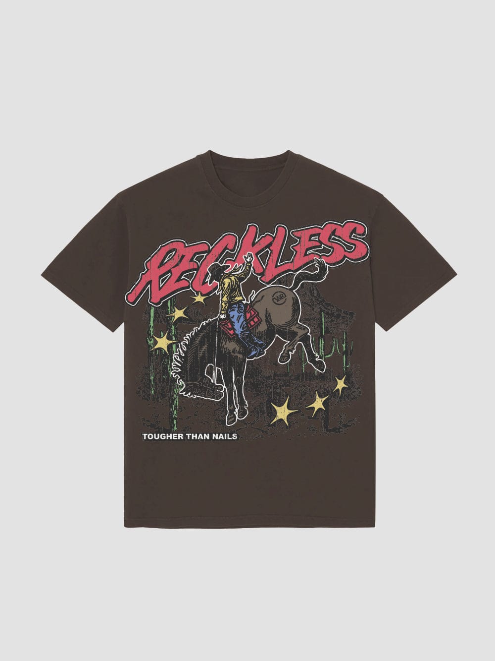 Young and Reckless Mens - Tops - Graphic Tee Tougher than Nails Tee - Brown
