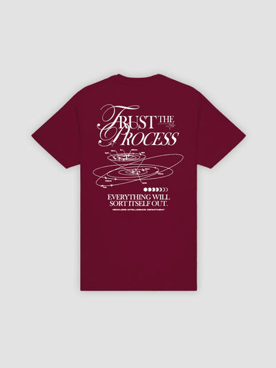 Young and Reckless Mens - Tops - Graphic Tee Trust The Process Tee - Burgundy