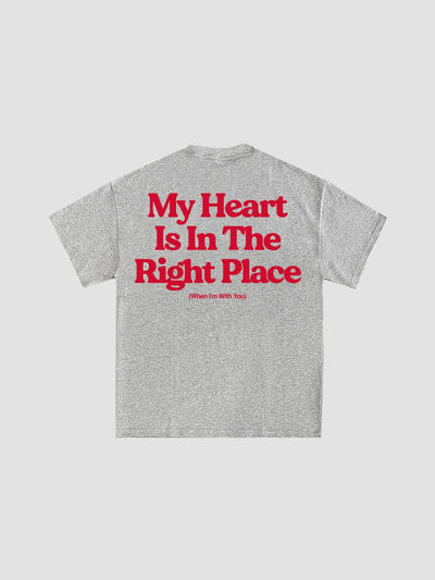 Young and Reckless Mens - Tops - Graphic Tee With You Tee - Heather Grey