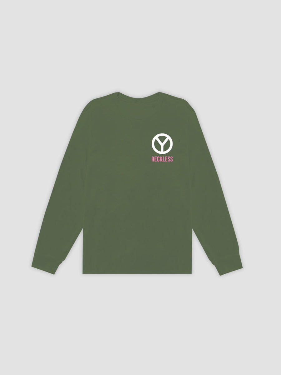 Young and Reckless Mens - Tops - Long Sleeve Union Long Sleeve - Military Green