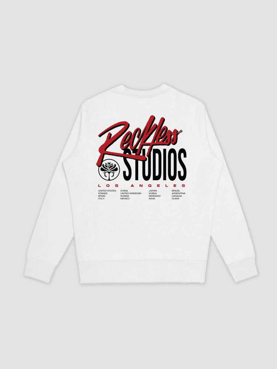 Young & Reckless Mens - Fleece - Crewnecks Studios Crewneck - White