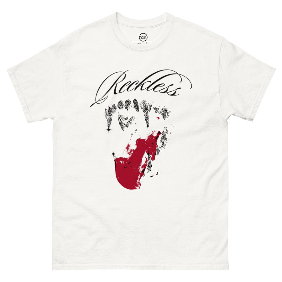 Young & Reckless Mens - Tops - Graphic Tee Chrome Kiss Tee - White S