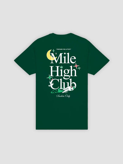 Young & Reckless Mens - Tops - Graphic Tee Mile High Club Tee - Forest Green