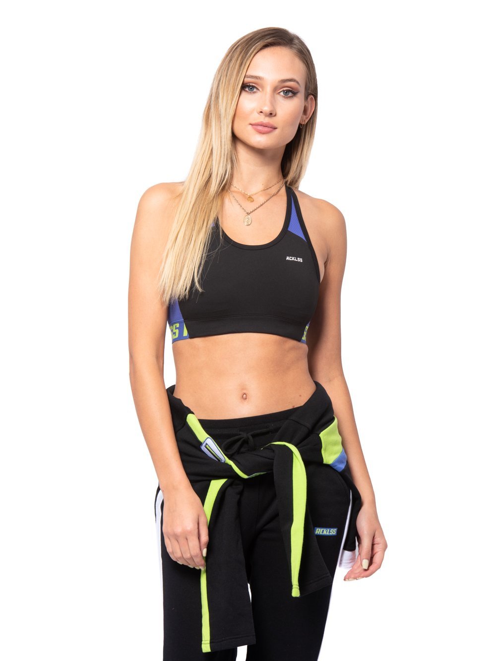 Reckless Girls Womens - Activewear - Tops Madison Sports Bra - Black/Blue