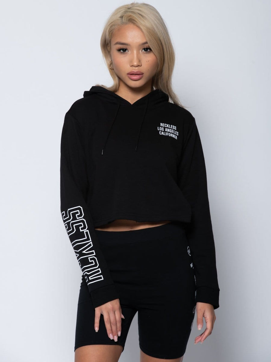 Wayback Crop Hoodie - Black