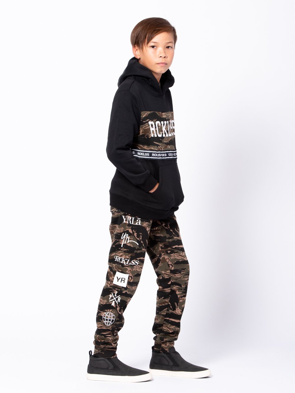 Young and Reckless Boys Youth - Tops - Hoodies Youth Lane Change Streamline Hoodie - Black