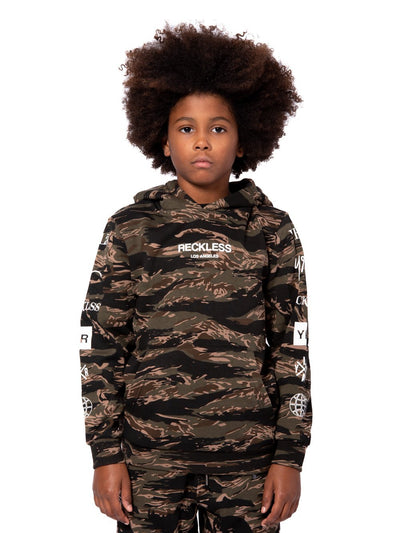 Young and Reckless Boys Youth - Tops - Hoodies Youth Malachi Hoodie - Tiger Camo