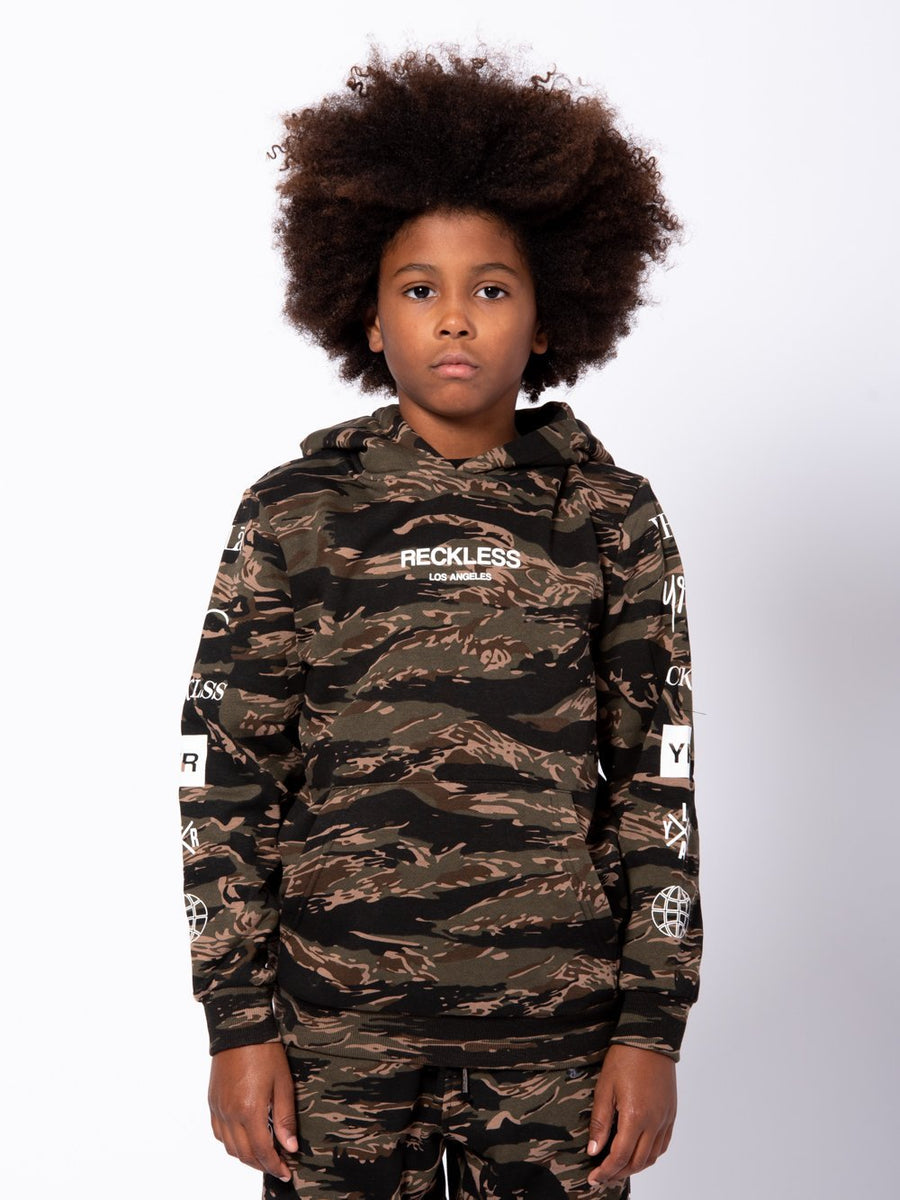 Young and Reckless Boys Youth - Tops - Hoodies Youth Malachi Hoodie - Tiger Camo