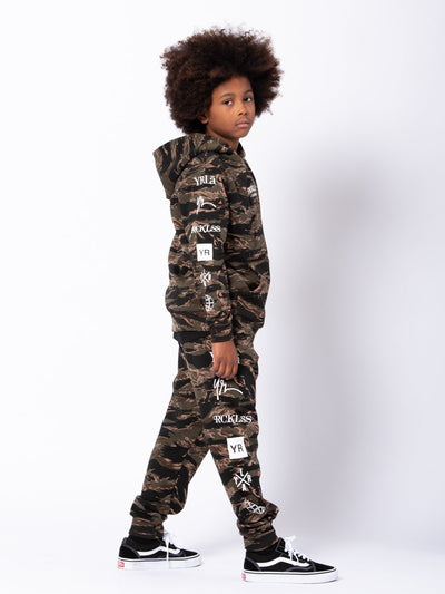 Young and Reckless Boys Youth - Tops - Hoodies Youth Malachi Hoodie - Tiger Camo