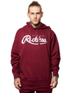 Young and Reckless Mens - Archived Big R Script Hoodie- Burgundy/White