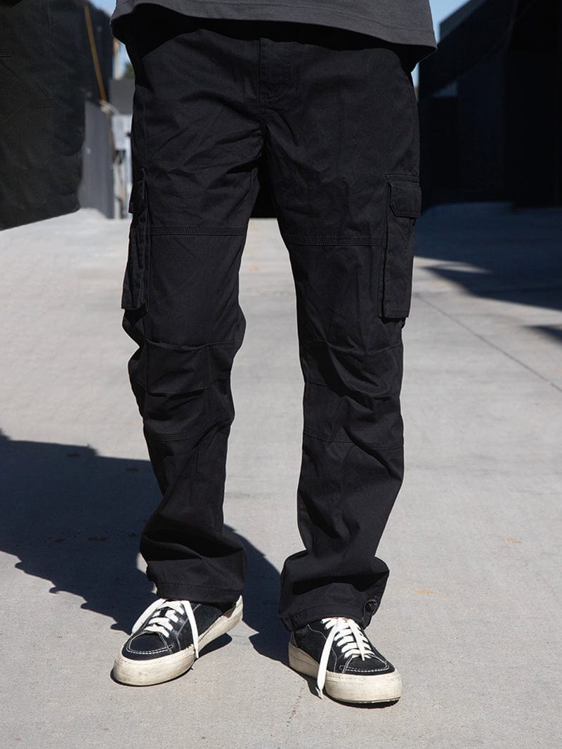 Buy Woodland Black High Rise Solid Cargo Pants for Men Online  Tata CLiQ