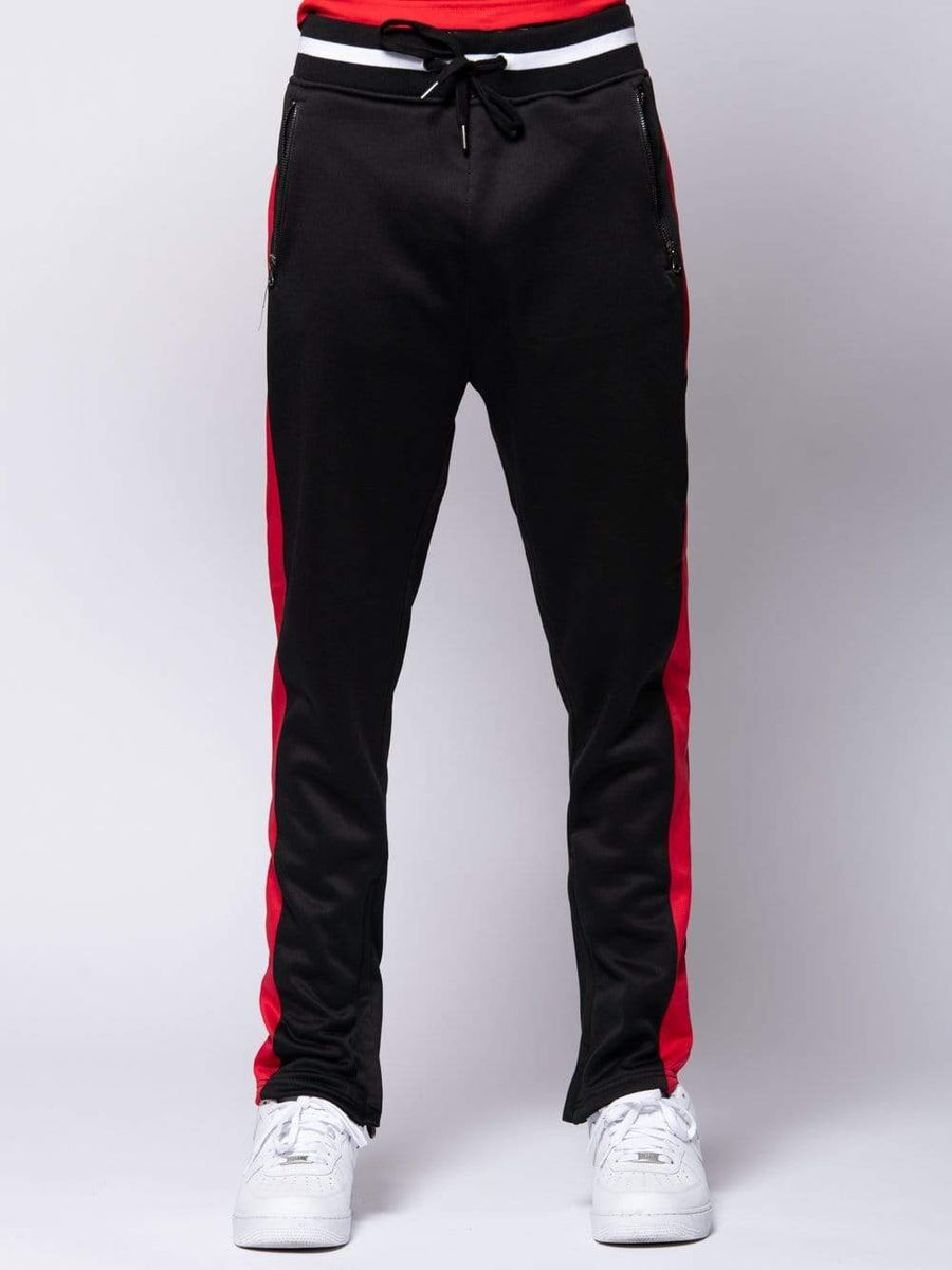 Sagemont Track Pants - Black/Red