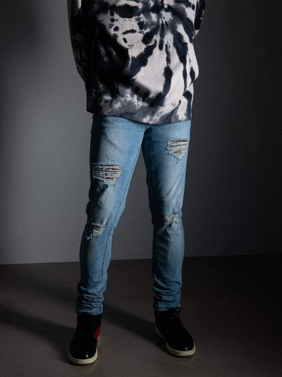 Young and Reckless Mens - Denim Carthage Jeans - Light Indigo