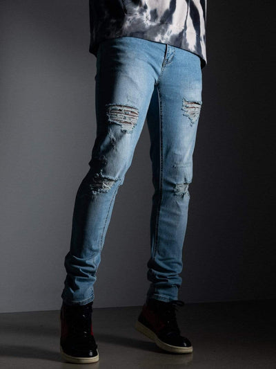 Young and Reckless Mens - Denim Carthage Jeans - Light Indigo