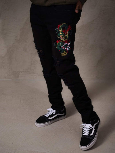 Young and Reckless Mens - Denim Dragon Denim - Black
