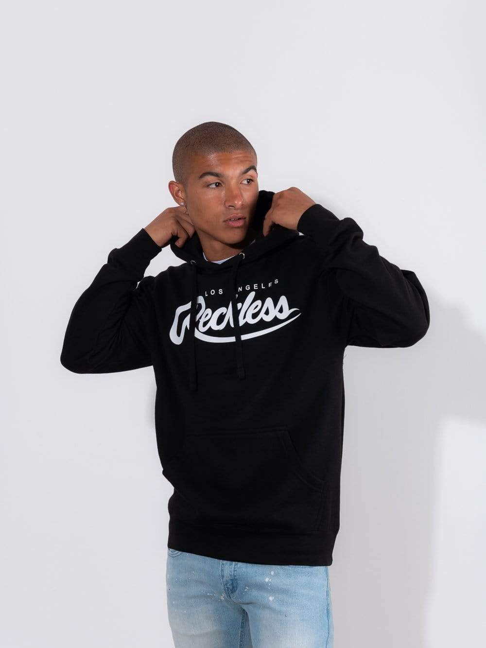 Big R Script Hoodie- Black/White