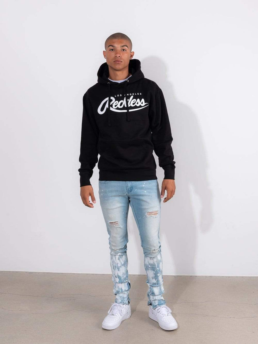 Big R Script Hoodie- Black/White