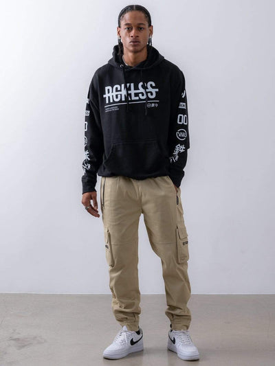 Young and Reckless Mens - Fleece - Hoodies Strike Thru Hoodie - Black