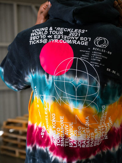 Young and Reckless Mens - Fleece - Hoodies World Tour Utility Hoodie - Tie Dye