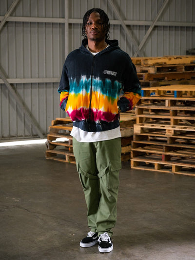 Young and Reckless Mens - Fleece - Hoodies World Tour Utility Hoodie - Tie Dye