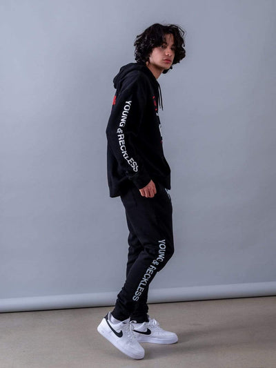 Young and Reckless Mens - Fleece - Sweatpants Fast Track Sweatpants - Black/White