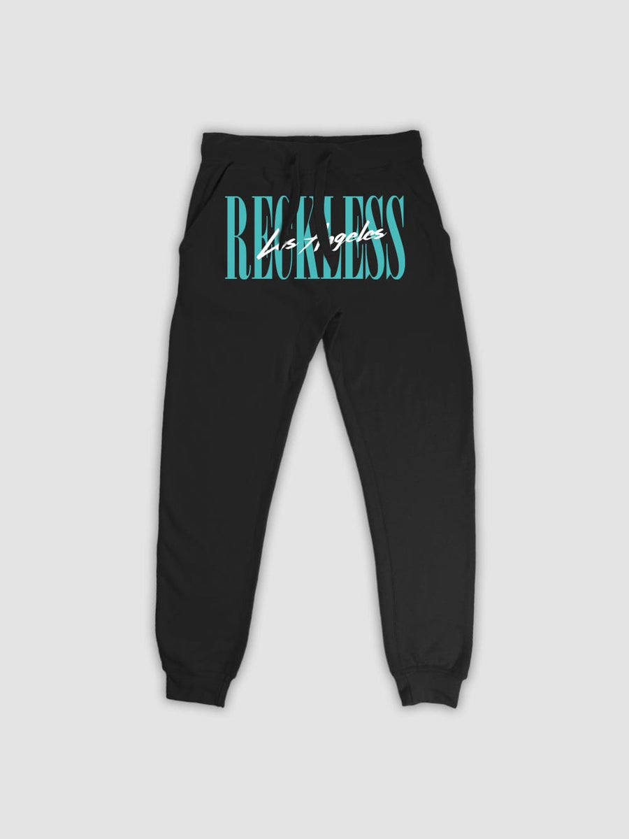 Young and Reckless Mens - Fleece - Sweatpants LA Vintage Sweatpants - Black/Ice