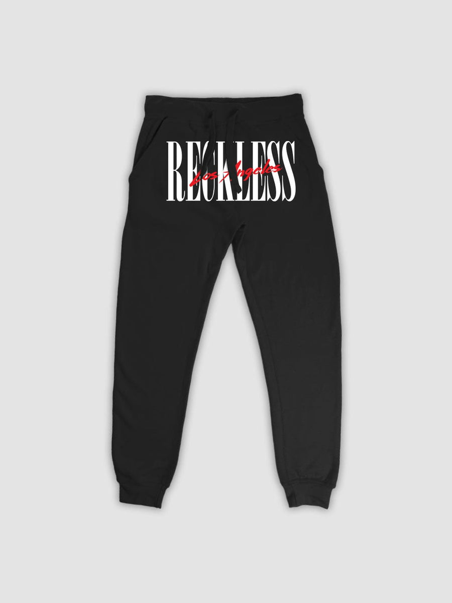 Young and Reckless Mens - Fleece - Sweatpants LA Vintage Sweatpants - Black/White