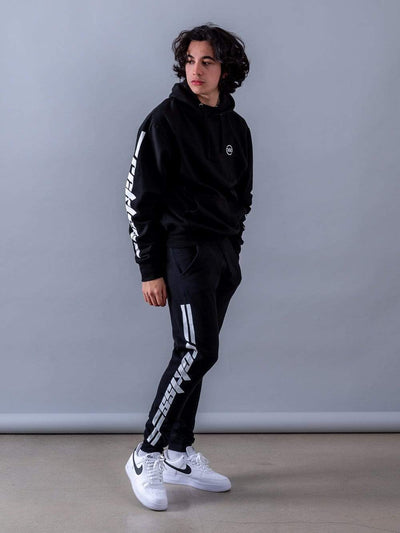 Young and Reckless Mens - Fleece - Sweatpants Racer Sweatpants - Black/White