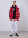 Young and Reckless Mens - Fleece  Sweatpants - Strike Box Sweatpants - White and Red