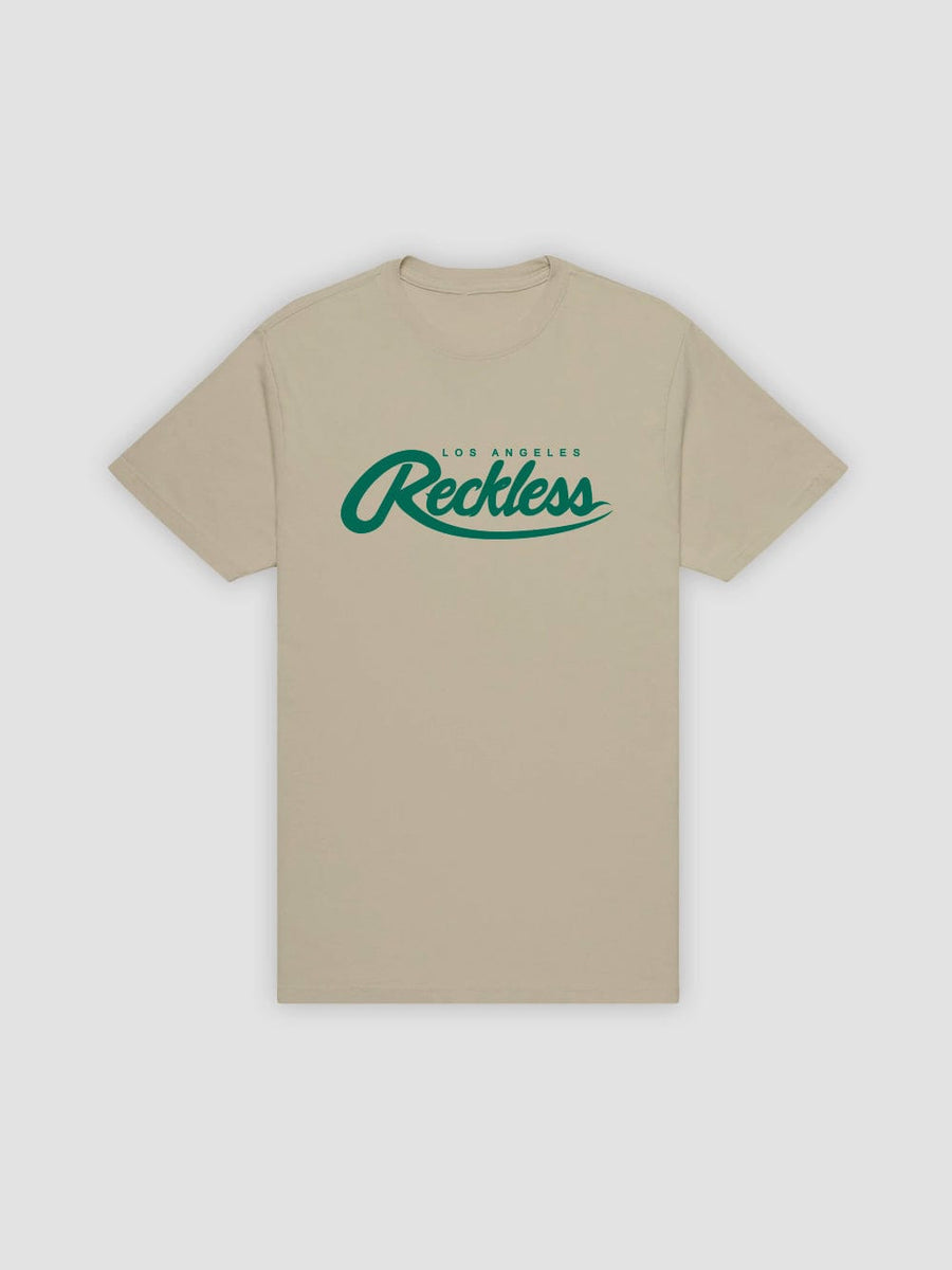 Young and Reckless Mens - Tops - Graphic Tee Big R Script Tee - Sand