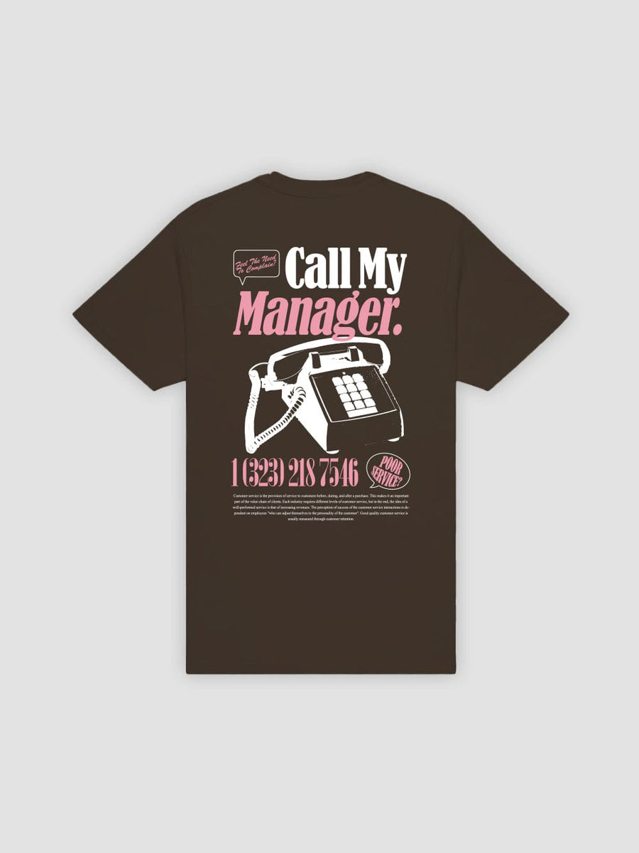Young and Reckless Mens - Tops - Graphic Tee Call My Manager Tee - Brown