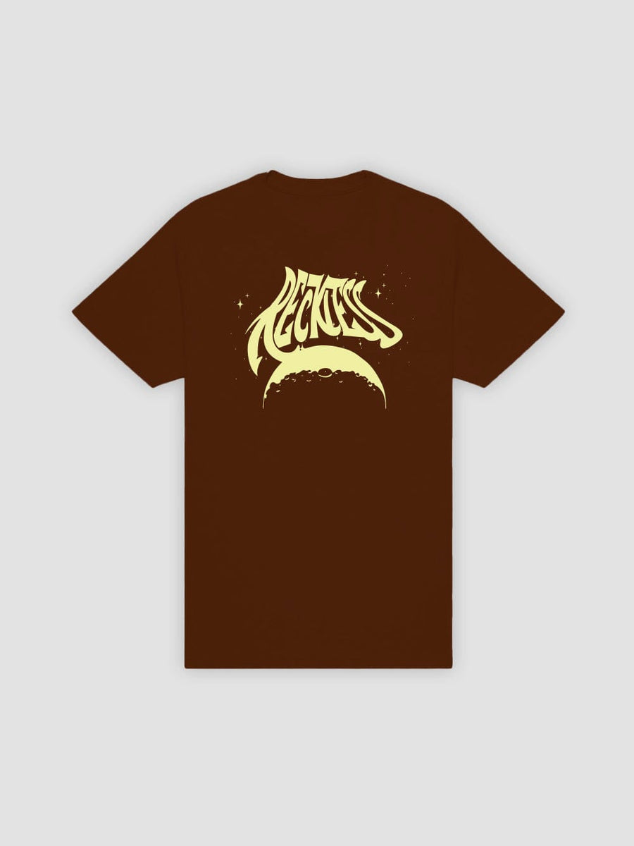 Young and Reckless Mens - Tops - Graphic Tee Crescent Tee - Brown Savana