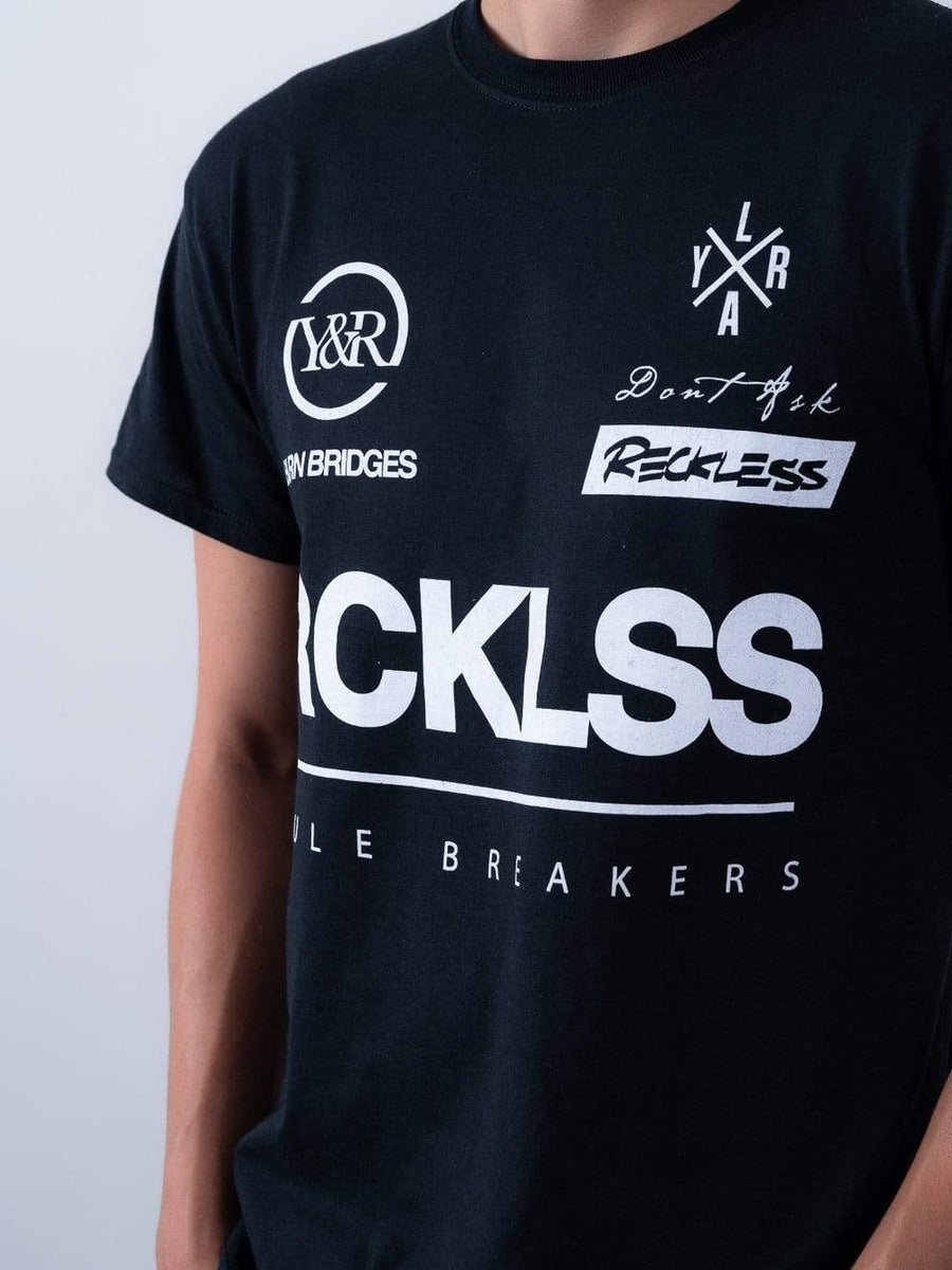 Young and Reckless Mens - Tops - Graphic Tee Fast Track Tee - Black