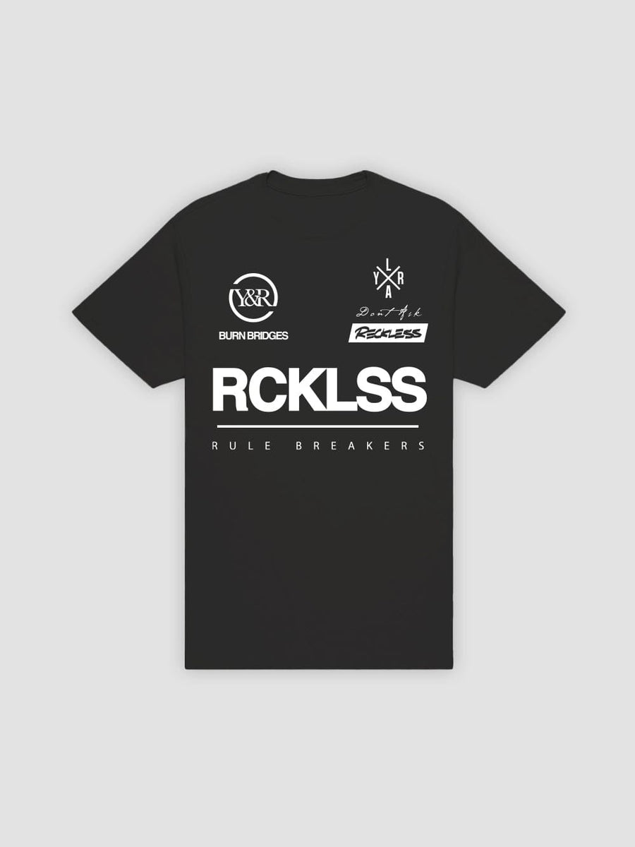 Young and Reckless Mens - Tops - Graphic Tee Fast Track Tee - Charcoal
