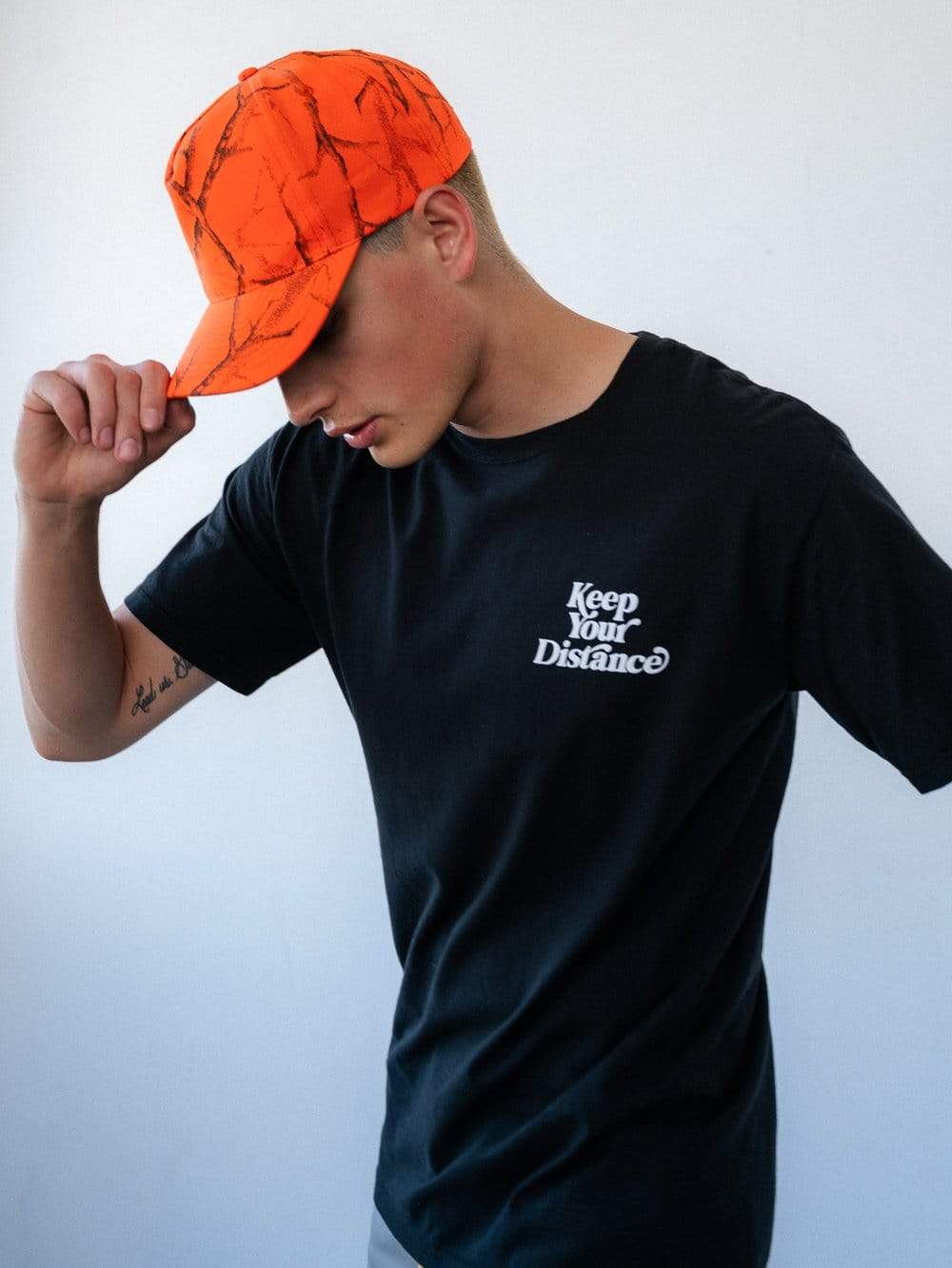 Young and Reckless Mens - Tops - Graphic Tee Keep Your Distance Tee - Black